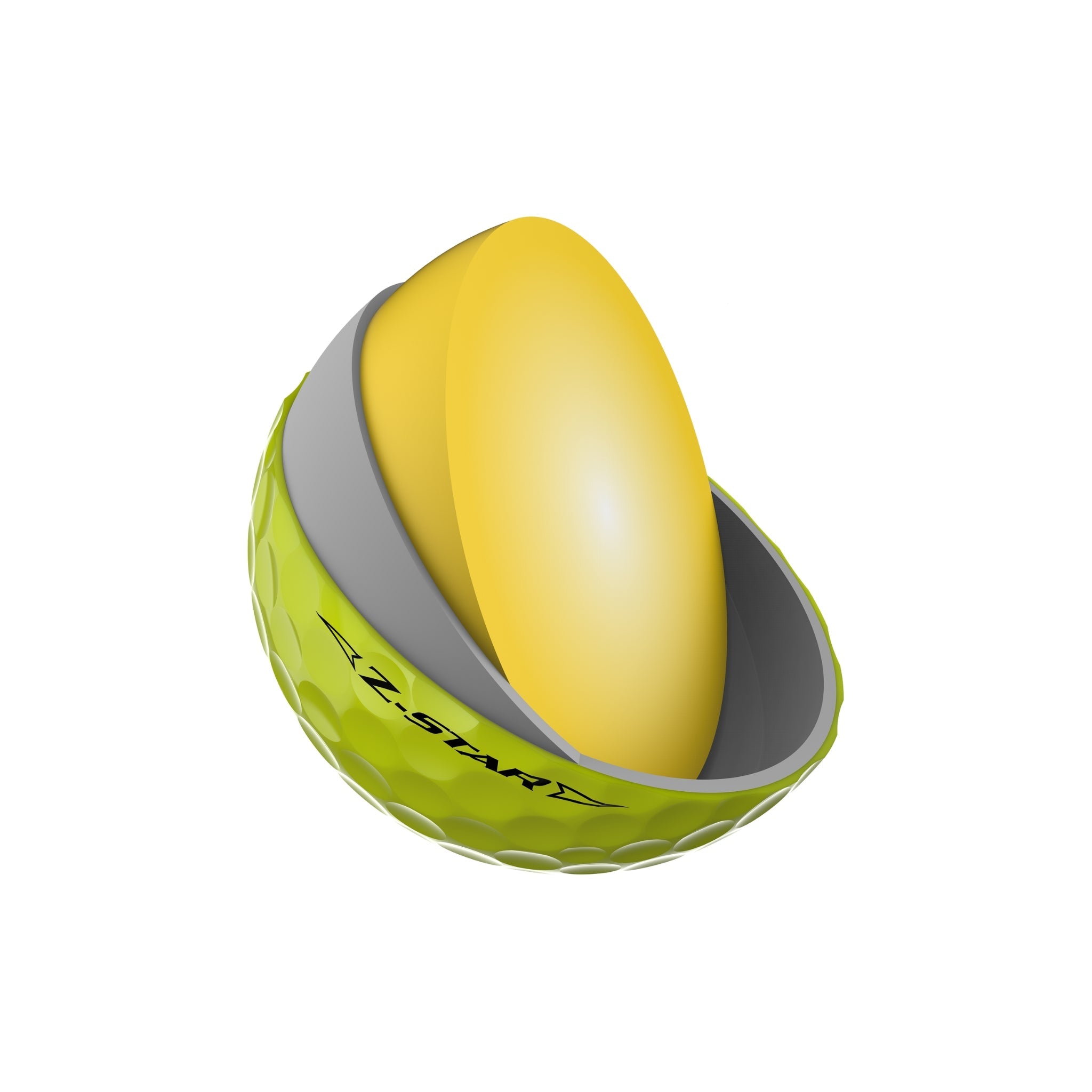 Srixon Z-Star yellow golf ball cut